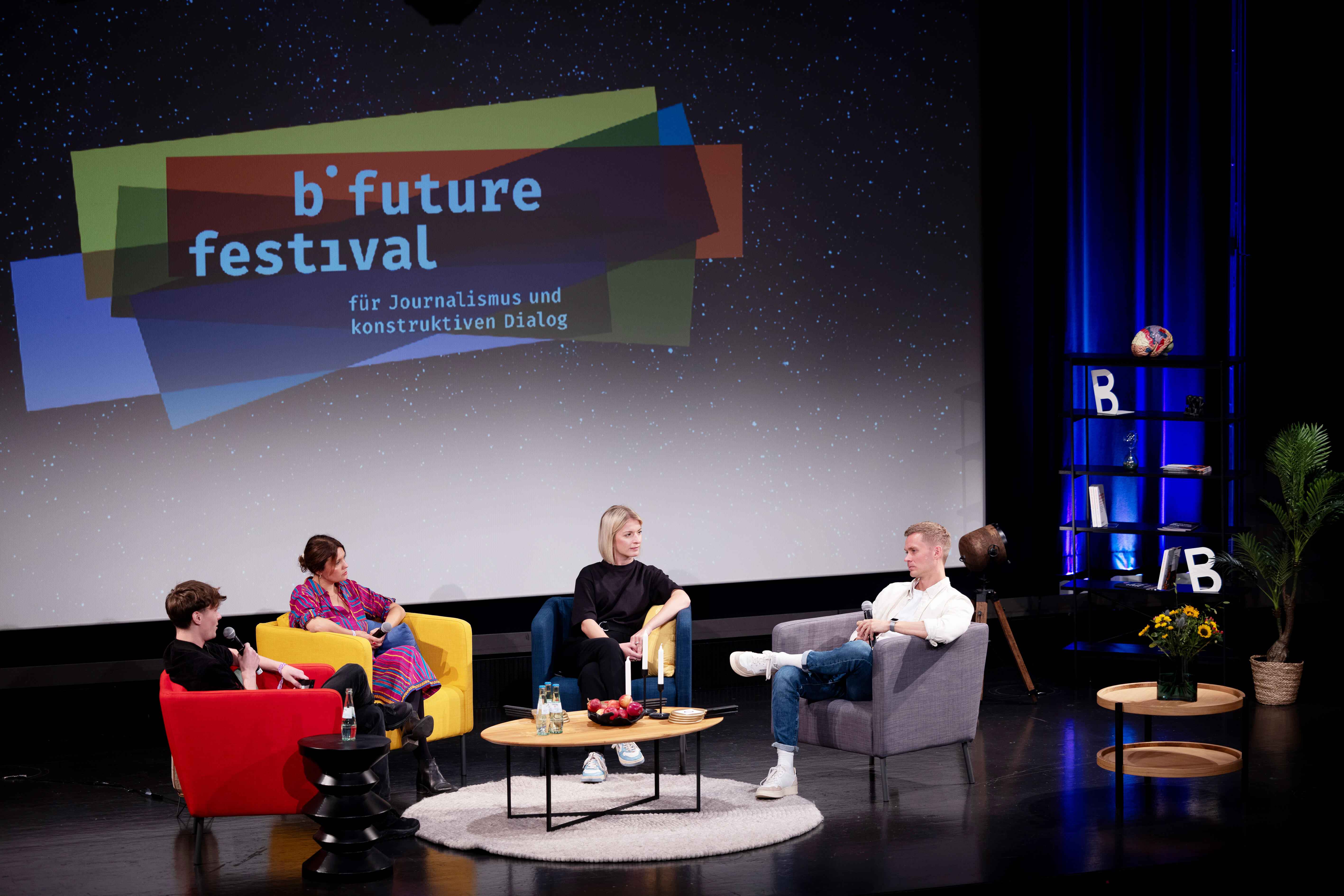 Friederike Schiller, Laura Bäck, Tim Schrankel and Simon Pycha in Auditorium of the LVR-LandesMuseum